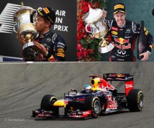 Puzzle Sebastian Vettel εορτάζει νίκη το Grand Prix Μπαχρέιν (2012)